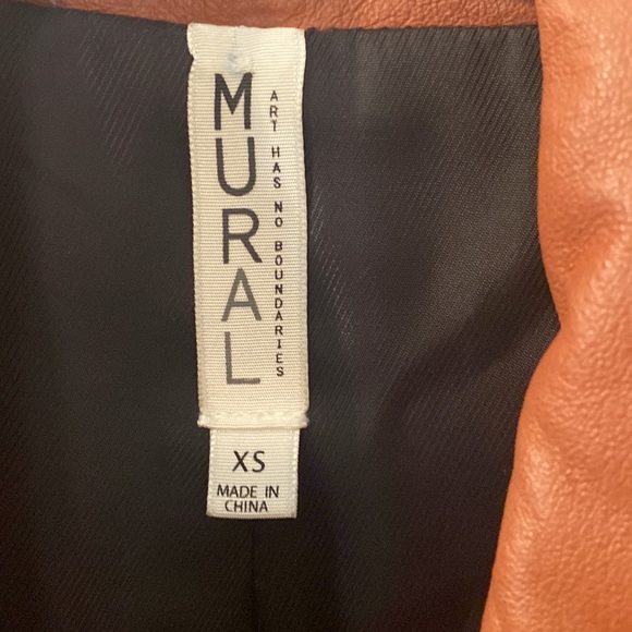 Mural leather/fabric vest with two zippers size XS - Picture 2 of 4